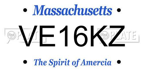 VE16KZ Massachusetts License Plate