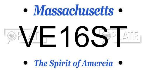VE16ST Massachusetts License Plate