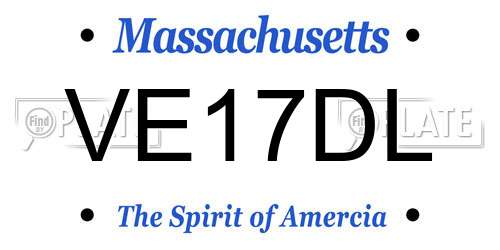 VE17DL Massachusetts License Plate