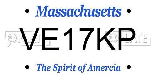 VE17KP Massachusetts License Plate