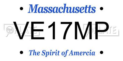 VE17MP Massachusetts License Plate