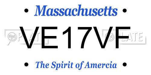 VE17VF Massachusetts License Plate