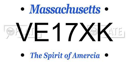 VE17XK Massachusetts License Plate