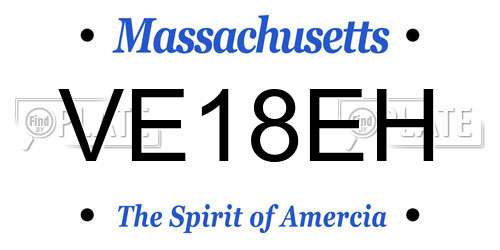 VE18EH Massachusetts License Plate