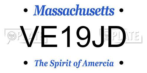 VE19JD Massachusetts License Plate