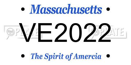 VE2022 Massachusetts License Plate