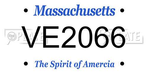 VE2066 Massachusetts License Plate