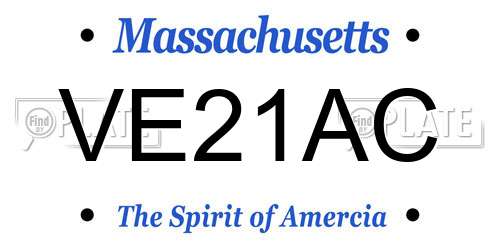 VE21AC Massachusetts License Plate