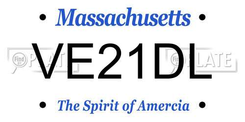 VE21DL Massachusetts License Plate