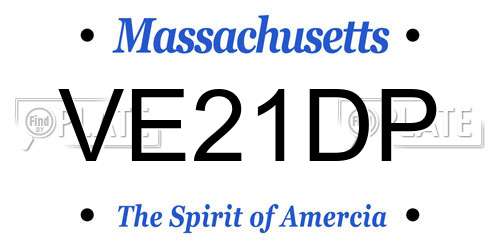 VE21DP Massachusetts License Plate