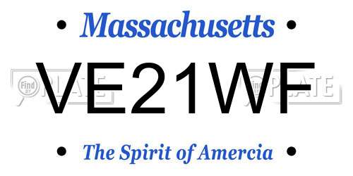 VE21WF Massachusetts License Plate