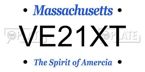 VE21XT Massachusetts License Plate