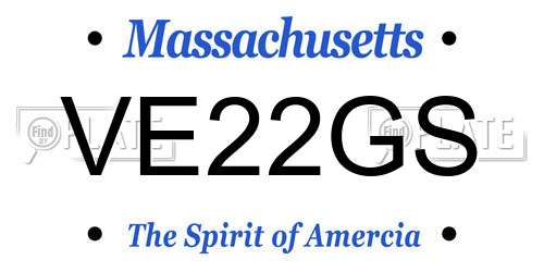 VE22GS Massachusetts License Plate