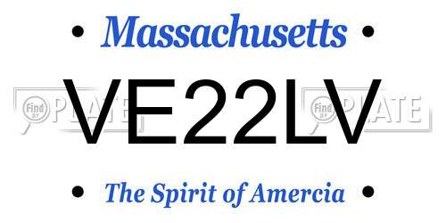 VE22LV Massachusetts License Plate