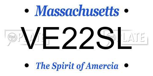 VE22SL Massachusetts License Plate