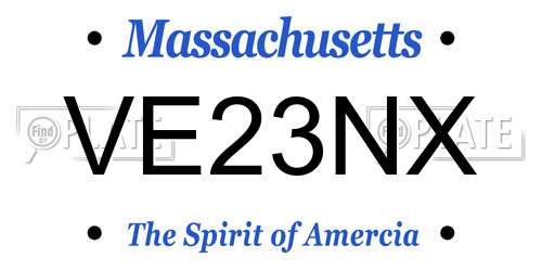 VE23NX Massachusetts License Plate