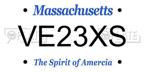 VE23XS Massachusetts License Plate