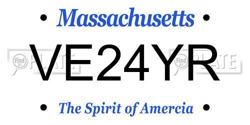 VE24YR Massachusetts License Plate