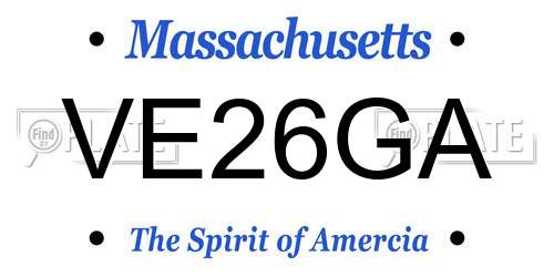 VE26GA Massachusetts License Plate