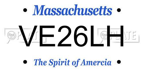VE26LH Massachusetts License Plate