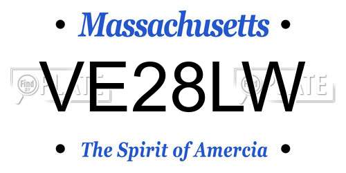 VE28LW Massachusetts License Plate