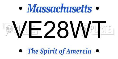 VE28WT Massachusetts License Plate
