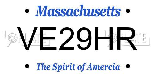VE29HR Massachusetts License Plate