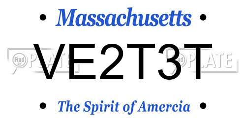 VE2T3T Massachusetts License Plate