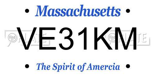 VE31KM Massachusetts License Plate