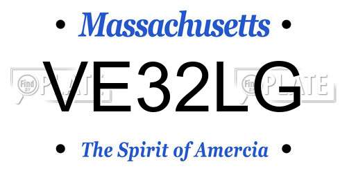 VE32LG Massachusetts License Plate