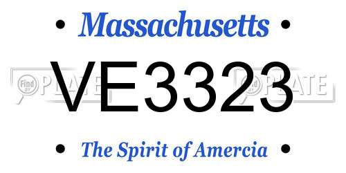 VE3323 Massachusetts License Plate