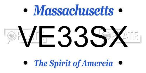 VE33SX Massachusetts License Plate