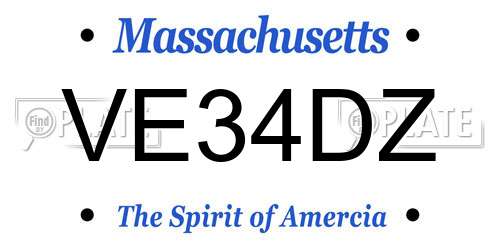 VE34DZ Massachusetts License Plate