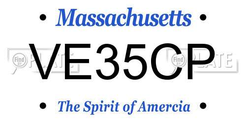 VE35CP Massachusetts License Plate