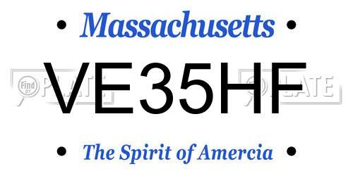 VE35HF Massachusetts License Plate