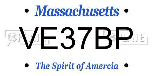 VE37BP Massachusetts License Plate