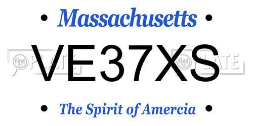 VE37XS Massachusetts License Plate