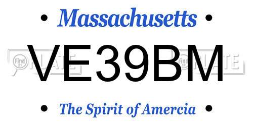 VE39BM Massachusetts License Plate