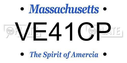 VE41CP Massachusetts License Plate