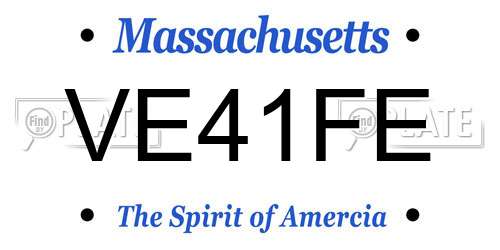 VE41FE Massachusetts License Plate