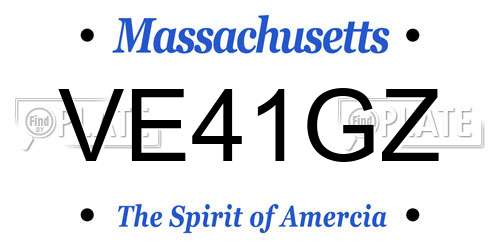 VE41GZ Massachusetts License Plate
