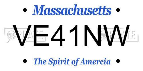 VE41NW Massachusetts License Plate