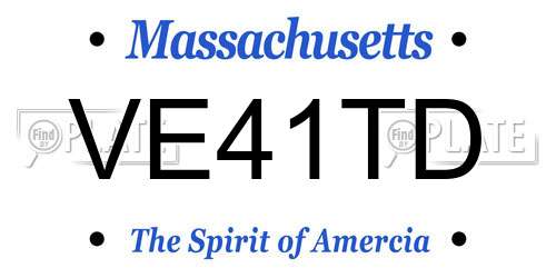 VE41TD Massachusetts License Plate