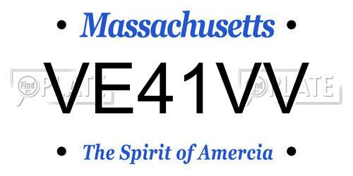 VE41VV Massachusetts License Plate