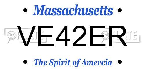 VE42ER Massachusetts License Plate