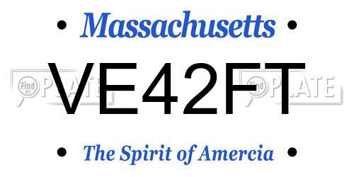 VE42FT Massachusetts License Plate
