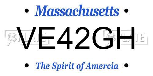VE42GH Massachusetts License Plate