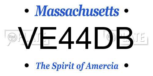 VE44DB Massachusetts License Plate