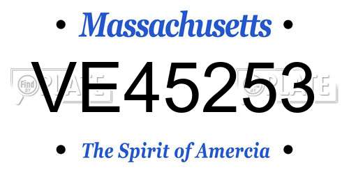 VE45253 Massachusetts License Plate