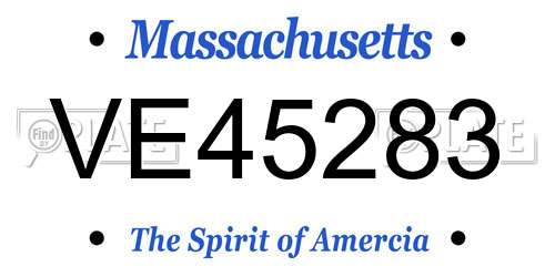 VE45283 Massachusetts License Plate